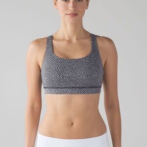 Lululemon Energy Bra Frozen Fizz White Black 8 Sports Bra